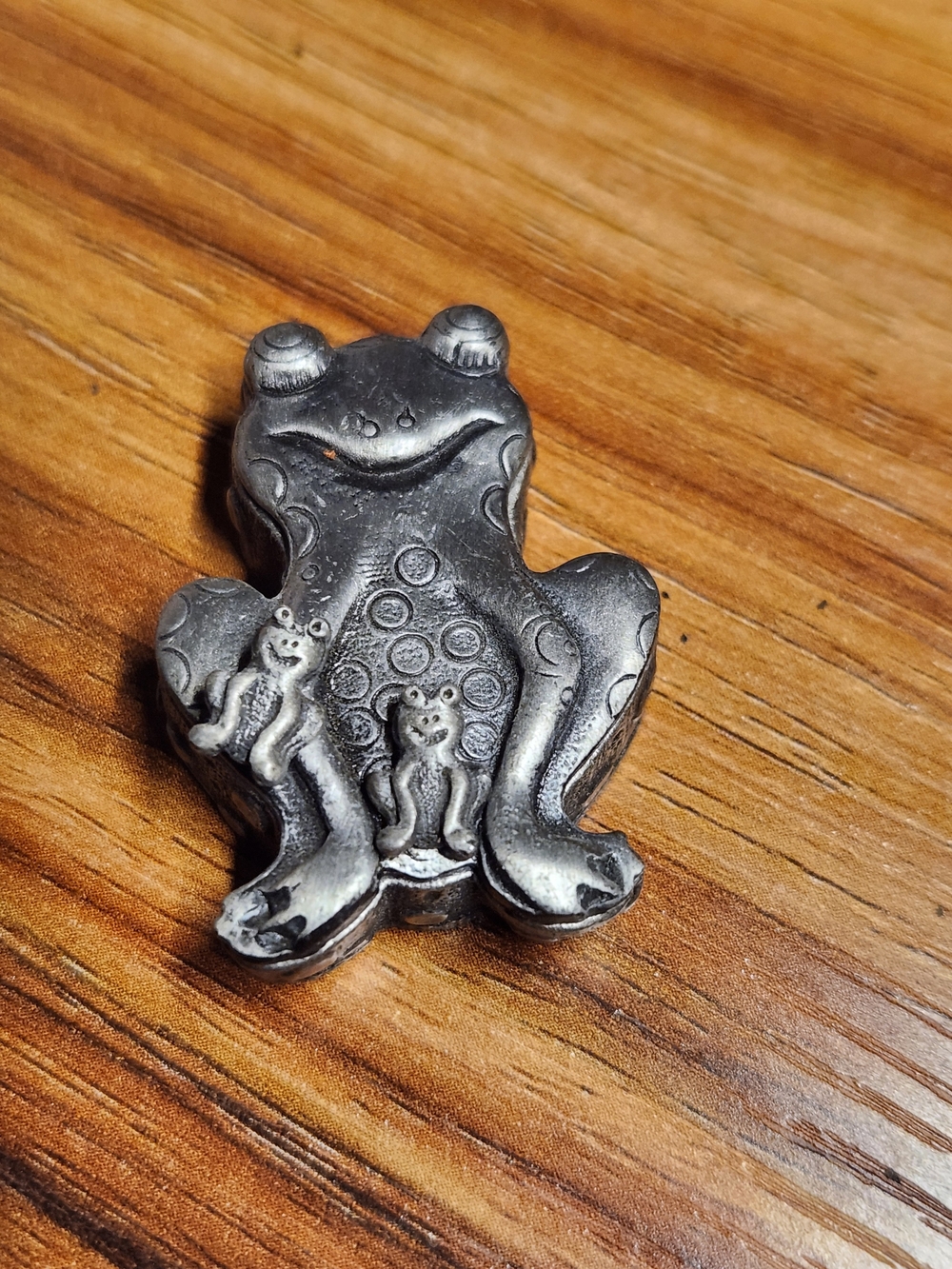 Vintage Torino Pewter Frog Pin, Earrings, Necklace  In Original Box